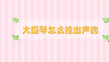 大提琴怎么拉出聲的