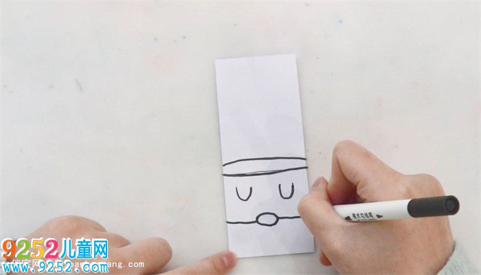 圣誕老人書簽怎么折