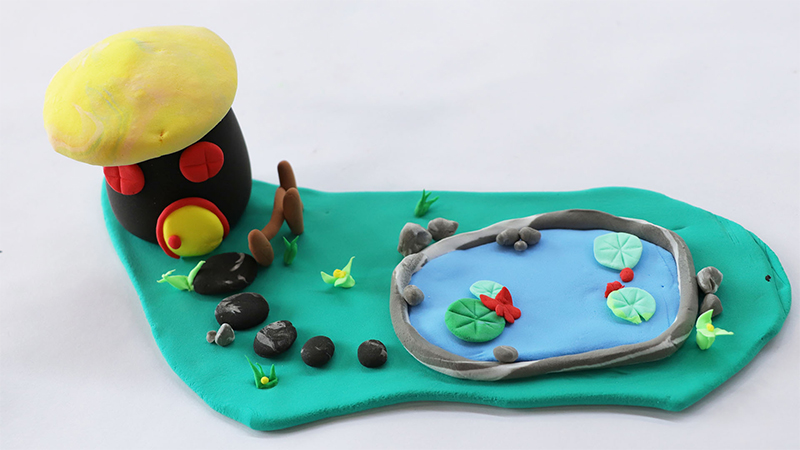 夏日超輕粘土場景作品