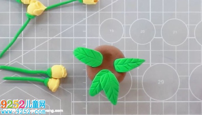 超輕粘土鮮花盆栽作品