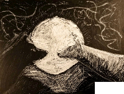 兒童畫(huà)動(dòng)物版畫(huà) 白狼與黑狼