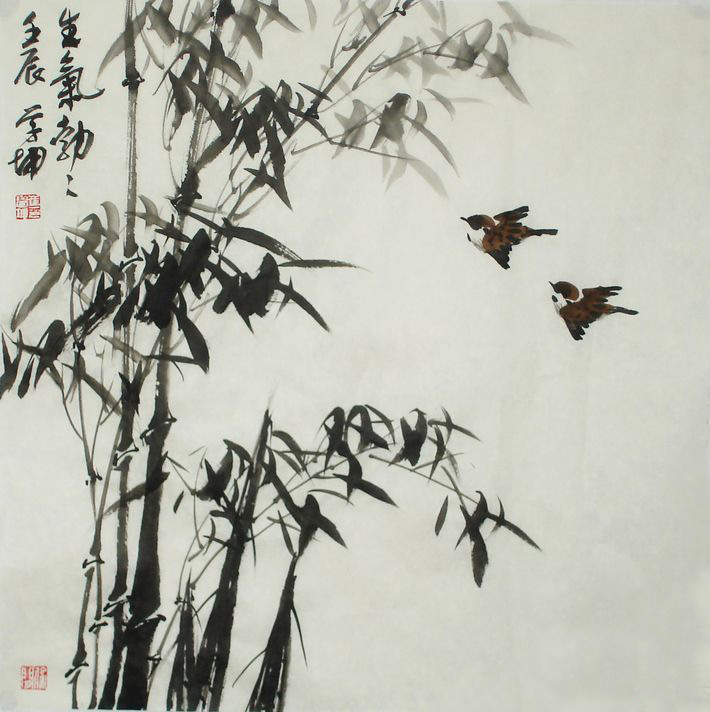 竹子的<a href=http://www.inspiredelm.com/ertonghua/ target=_blank class=infotextkey>兒童畫</a>-竹報平安