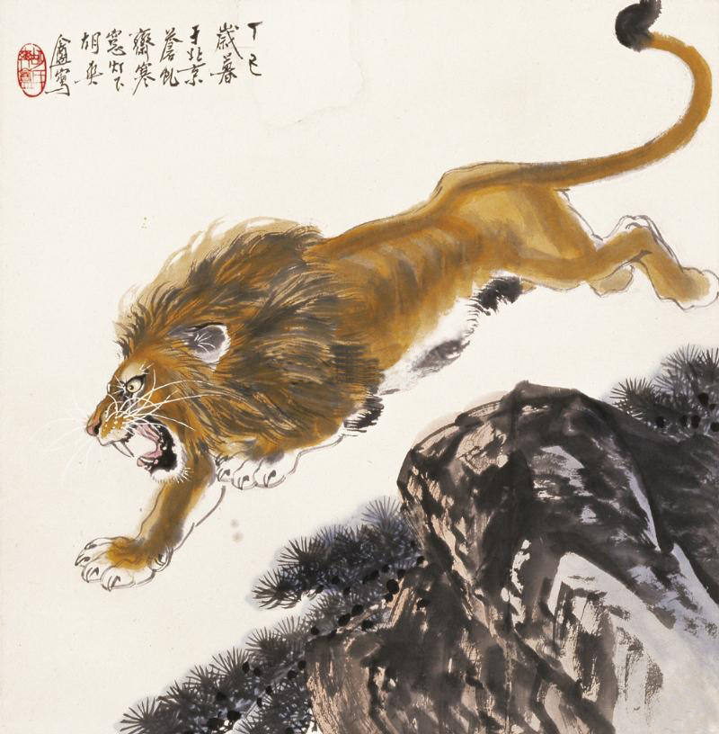 捕獵雄獅