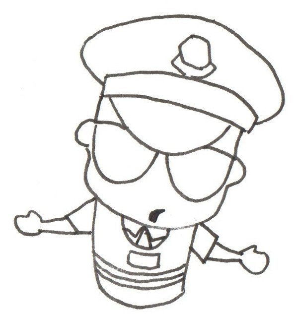 卡通警察手臂
