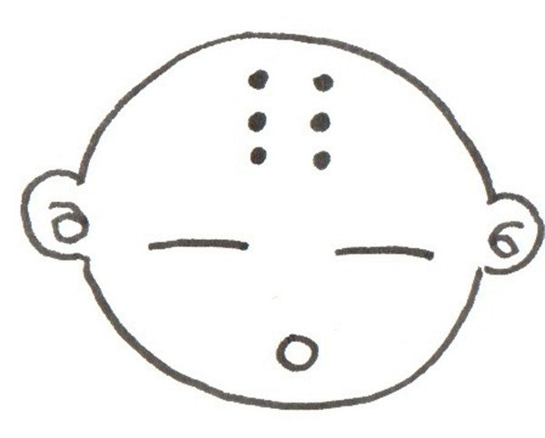 卡通小和尚頭部