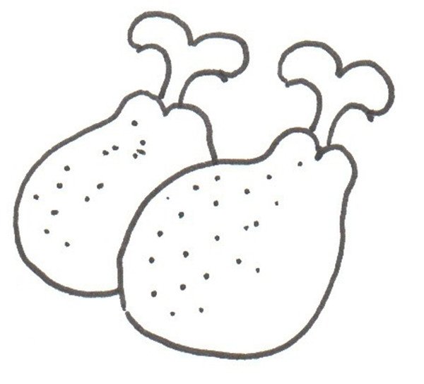 雞腿卡通畫(huà)步驟
