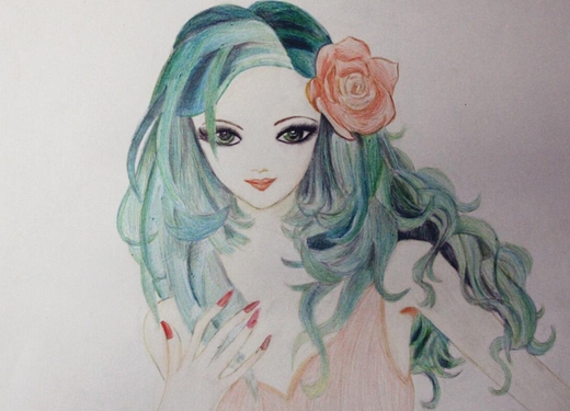帶花的少女