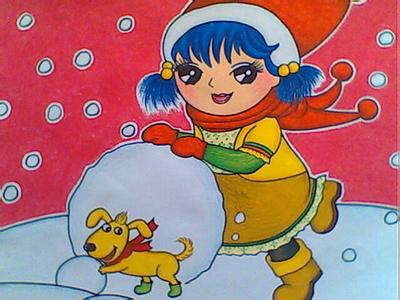 我和狗狗滾雪球
