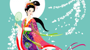 兒童畫嫦娥-美麗的嫦娥