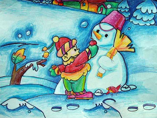雪中的小雪人