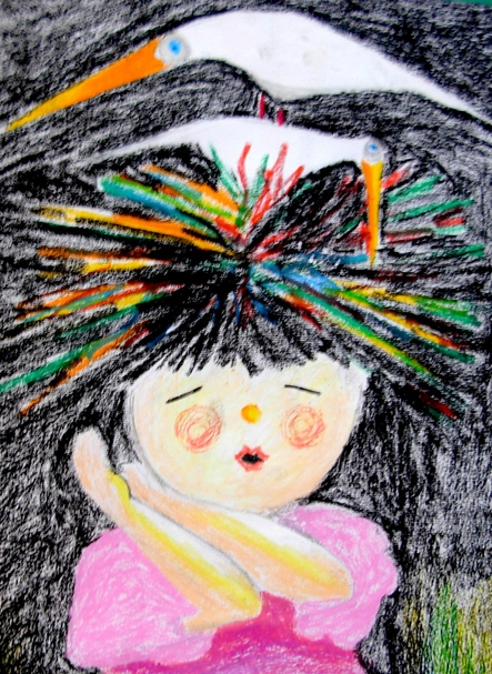 沉思的小女孩