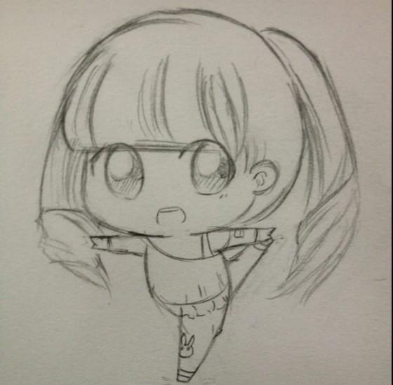 溜冰的小女孩