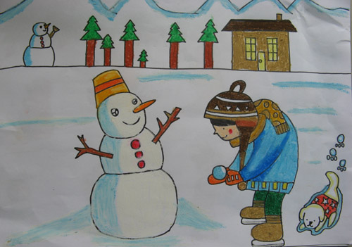 <a href=http://www.inspiredelm.com/ertonghua/ target=_blank class=infotextkey>兒童畫</a>堆雪人-冬天堆雪人