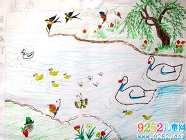 漂亮的描繪春天的<a href=http://www.inspiredelm.com/ertonghua/ target=_blank class=infotextkey>兒童畫</a>圖片