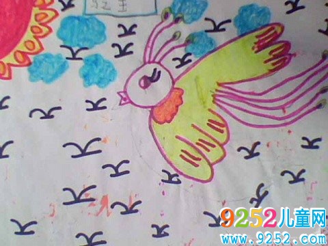 秋天的圖畫<a href=http://www.inspiredelm.com/ertonghua/ target=_blank class=infotextkey>兒童畫</a>-鳳凰東南飛