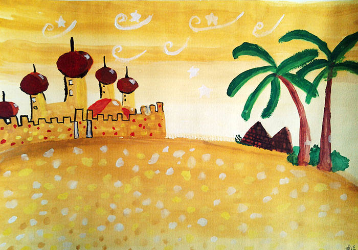 <a href=http://www.inspiredelm.com/ertonghua/ target=_blank class=infotextkey>兒童畫(huà)</a>城堡圖片大全-沙漠中的城堡