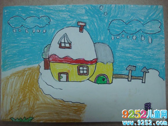 冬天的景色<a href=http://www.inspiredelm.com/ertonghua/ target=_blank class=infotextkey>兒童畫</a>-大地蓋上了白被子
