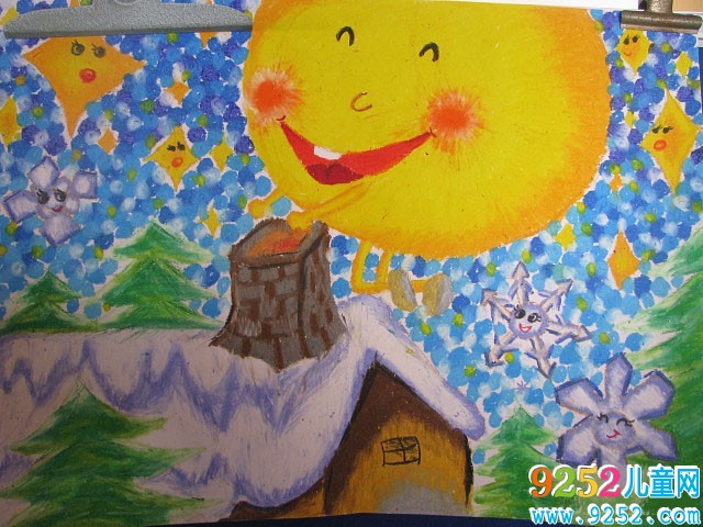 <a href=http://www.inspiredelm.com/ertonghua/ target=_blank class=infotextkey>兒童畫</a>冬天的一幅畫-冬天的太陽暖暖的