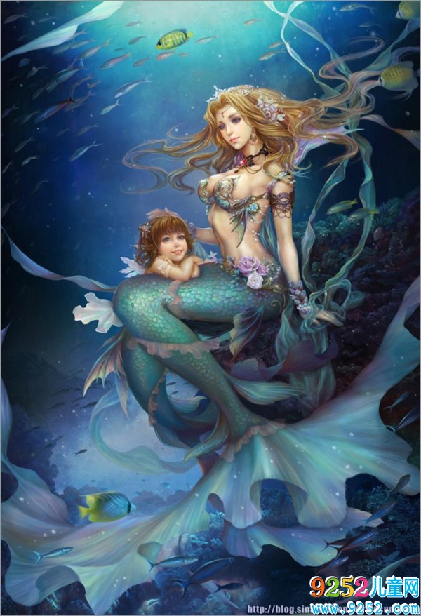 美人魚<a href=http://www.inspiredelm.com/ertonghua/ target=_blank class=infotextkey>兒童畫</a>-美麗的人魚公主