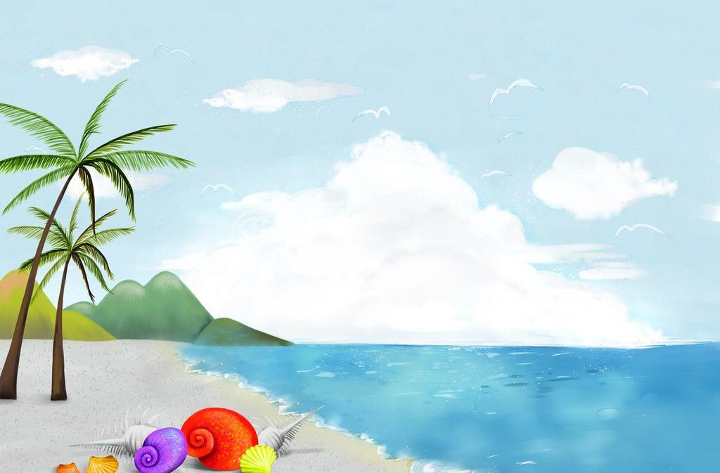 大海藍(lán)天<a href=http://www.inspiredelm.com/ertonghua/ target=_blank class=infotextkey>兒童畫</a>-海邊的天空那么藍(lán)