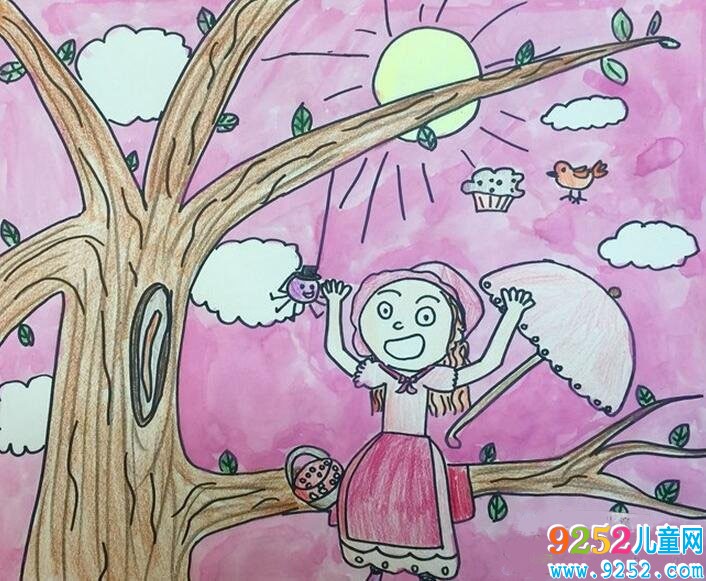 暑假爬樹記夏天人物繪畫作品欣賞