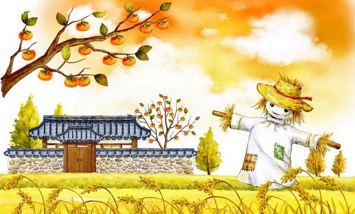 稻草人<a href=http://www.inspiredelm.com/ertonghua/ target=_blank class=infotextkey>兒童畫</a>-農(nóng)名伯伯的好幫手稻草人