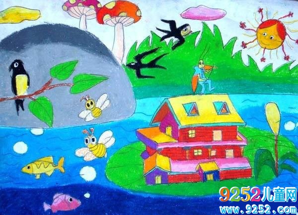 春天的景色<a href=http://www.inspiredelm.com/ertonghua/ target=_blank class=infotextkey>兒童畫</a>圖片