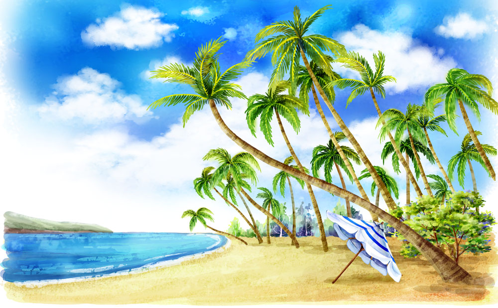 大海藍天<a href=http://www.inspiredelm.com/ertonghua/ target=_blank class=infotextkey>兒童畫</a>-海邊度假
