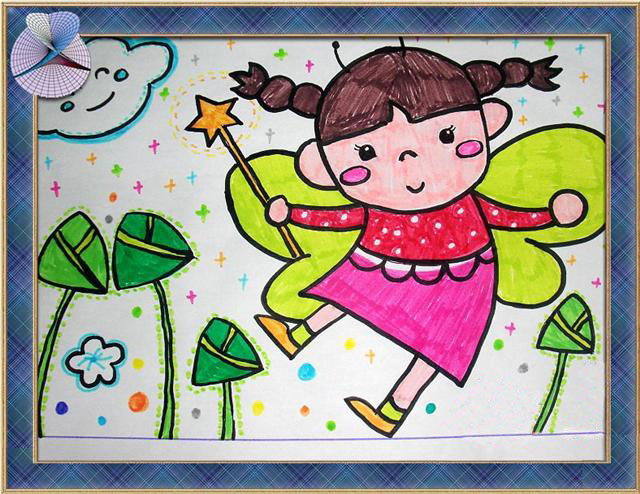 吃粽子<a href=http://www.inspiredelm.com/ertonghua/ target=_blank class=infotextkey>兒童畫</a>-小女孩和粽子