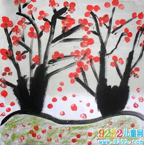 關(guān)于梅花的<a href=http://www.inspiredelm.com/ertonghua/ target=_blank class=infotextkey>兒童畫</a>-冬天里驕傲的花朵