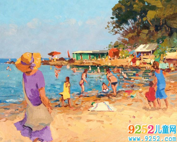 夏天真熱鬧<a href=http://www.inspiredelm.com/ertonghua/ target=_blank class=infotextkey>兒童畫</a>-沙灘的風(fēng)景