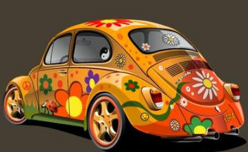 彩色的小汽車