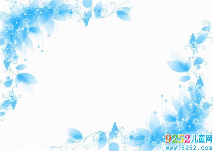 藍(lán)色花朵花邊素材
