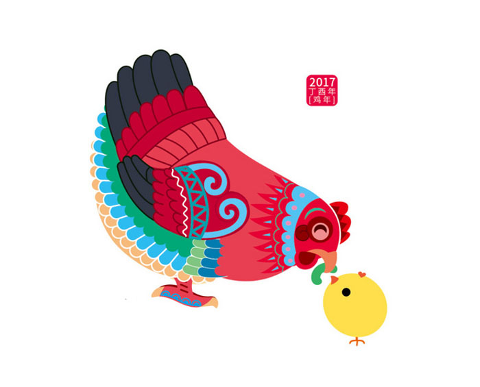 雞年手抄報插圖，雞年大吉