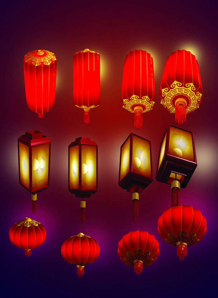 2021年春節(jié)手抄報(bào)插圖，燈籠插圖素材