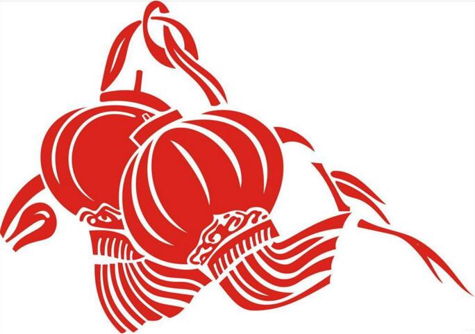 2022春節(jié)手抄報插圖，大紅燈籠高高掛