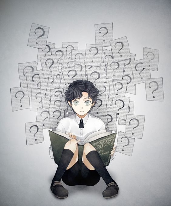思考的少年插畫圖片