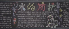 2020年夏天黑板報，夏日安全防中暑防火災防溺水