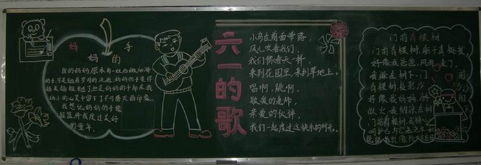 2019年六一兒童節(jié)的黑板報(bào)，六一的歌