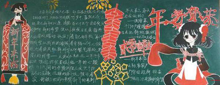 關(guān)于2019年春節(jié)的黑板報(bào)，恭賀新年