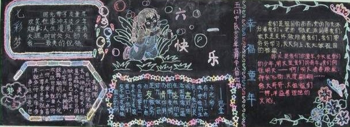 慶六一黑板報，六一快樂