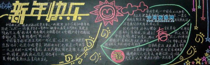 新年快樂  春節(jié)黑板報(bào)