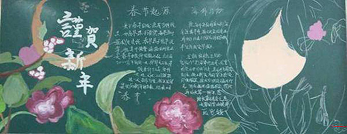 2019春節(jié)黑板報(bào)，敬賀新年