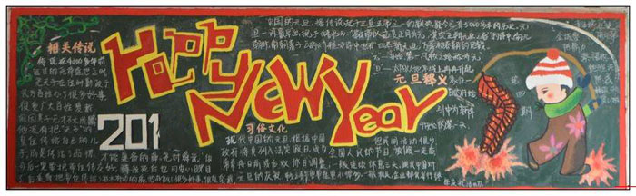 2019年春節(jié)黑板報(bào)版面設(shè)計(jì)圖，新年快樂