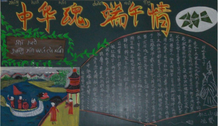 中國(guó)魂，端午情漂亮端午節(jié)黑板報(bào)
