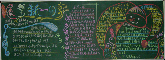 2019年歡度春節(jié)的黑板報(bào)，展望新的一年