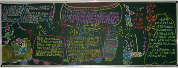 2019年春節(jié)的黑板報(bào)，Happy New Year