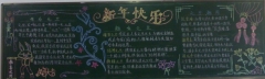 新年快樂(lè)初中版黑板報(bào)