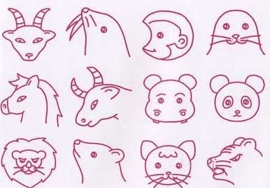 各種動物頭像簡筆畫