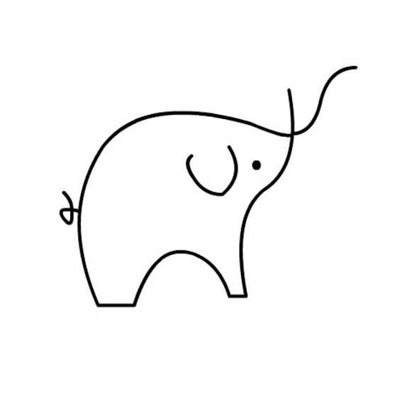 行走中的大象<a href=http://www.inspiredelm.com/jianbihua/ target=_blank class=infotextkey>簡筆畫</a>圖片_行走中的大象兒童繪畫圖集